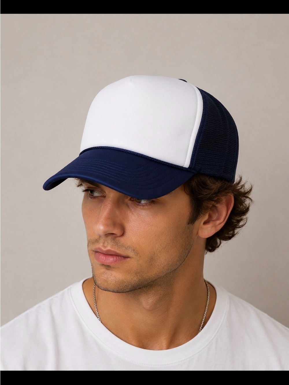 trucker hat netted back adjustable baseball cap Navy/white crafters special NEW